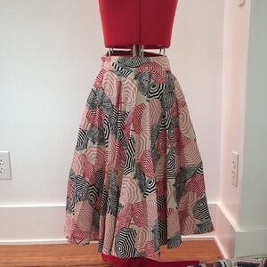 Voodoo Vixen A-Line Skirt with Geometric Patterns